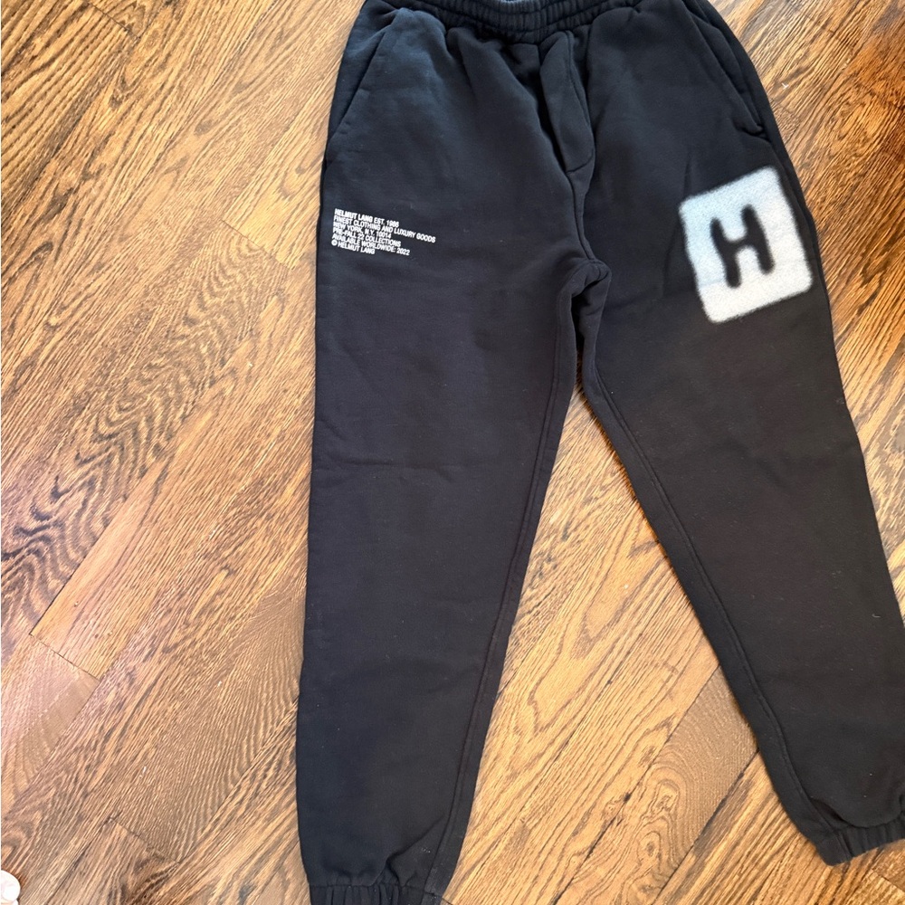 Helmut Lang Black men Sweatpants with Graphic